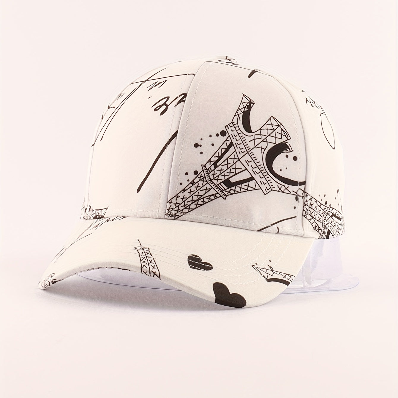 Eiffel Tower Print Baseball Cap Unisex Dad Hat Adjustable Sun Hat