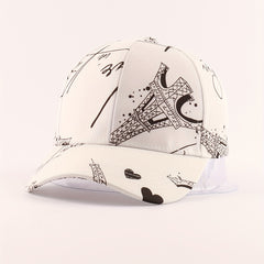 Eiffel Tower Print Baseball Cap Unisex Dad Hat Adjustable Sun Hat