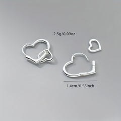 925 Silver Hoop Earrings for Teen Girls Hearts Interlocking Dangle Drop