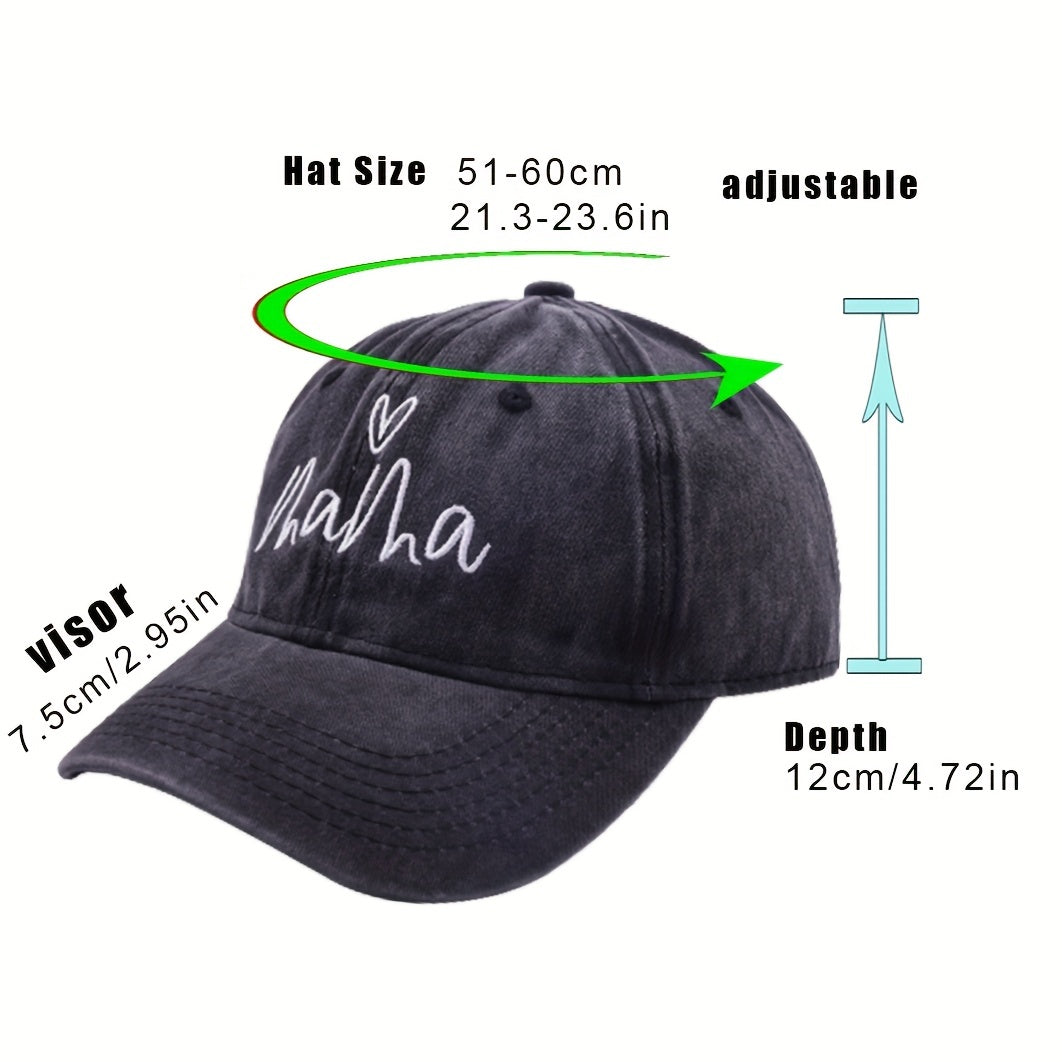 Mama Embroidery Baseball Cap Sun Hat Lightweight Distressed Sun Hats for Women