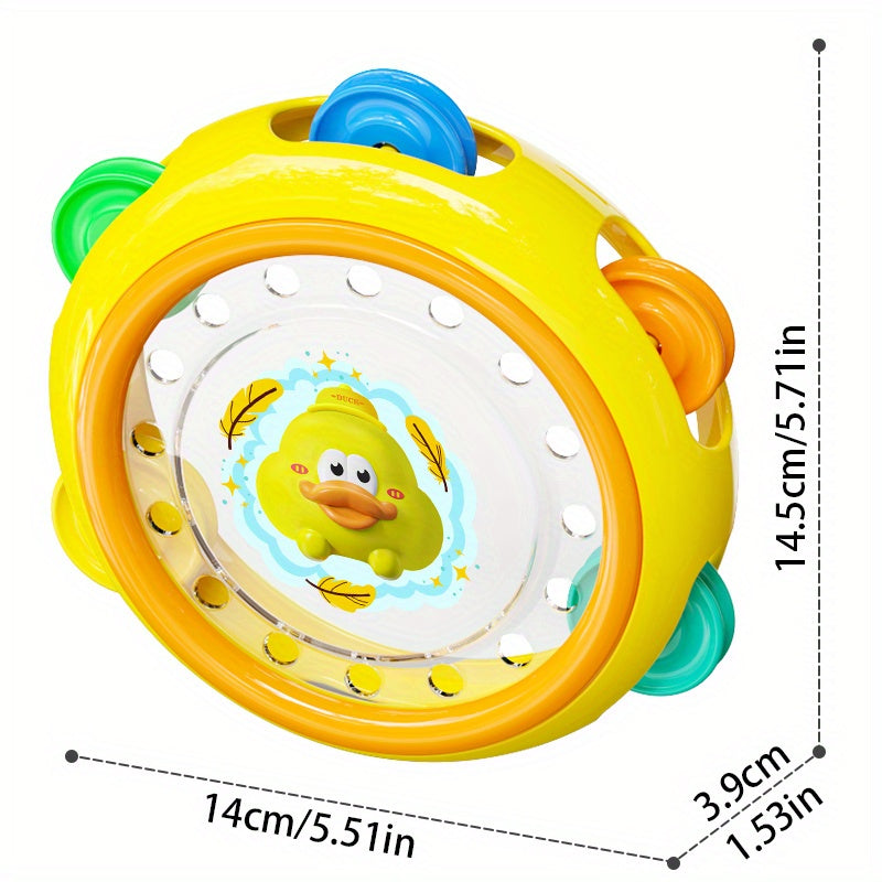 Kids Hand Tambourine Music & Grasp Training Toy for Motor Skills Green Yel