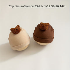 Cute Bear Dolls Cotton Baby Pullover Cap for Autumn and Winter