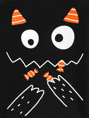 Girls Devil Graphic Pullover + Pumpkin Pants Set