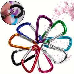 1pc Aluminum D Shape Climbing Snap Clip Lock Buckle Keychain Clips