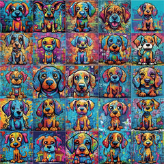 50pcs Colorful Doodle Puppy Cartoon Stickers for Laptop Bike Car Motorcycle