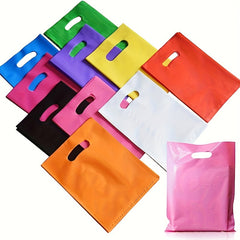 50pcs Plastic Party Gift Bags Colorful Party Favor Bags Bulk with Handles