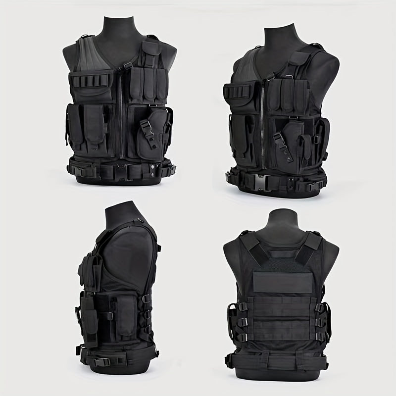 Outdoor Men's Vest With Detachable Belt And Holster