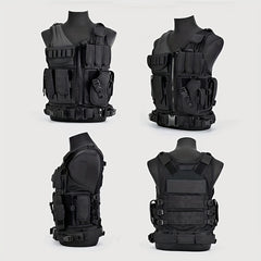 Outdoor Men's Vest With Detachable Belt And Holster