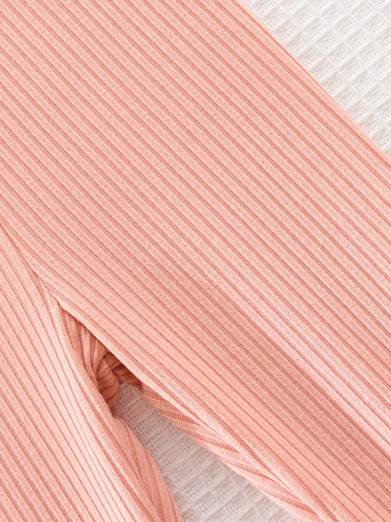 Baby Thick Ribbed Knit Flared Leg Trousers