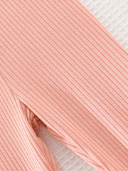 Baby Thick Ribbed Knit Flared Leg Trousers