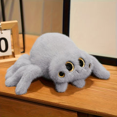 Halloween Spider Plush Toy Soft Stuffed Animal with Expressive Eyes Fluffy Legs