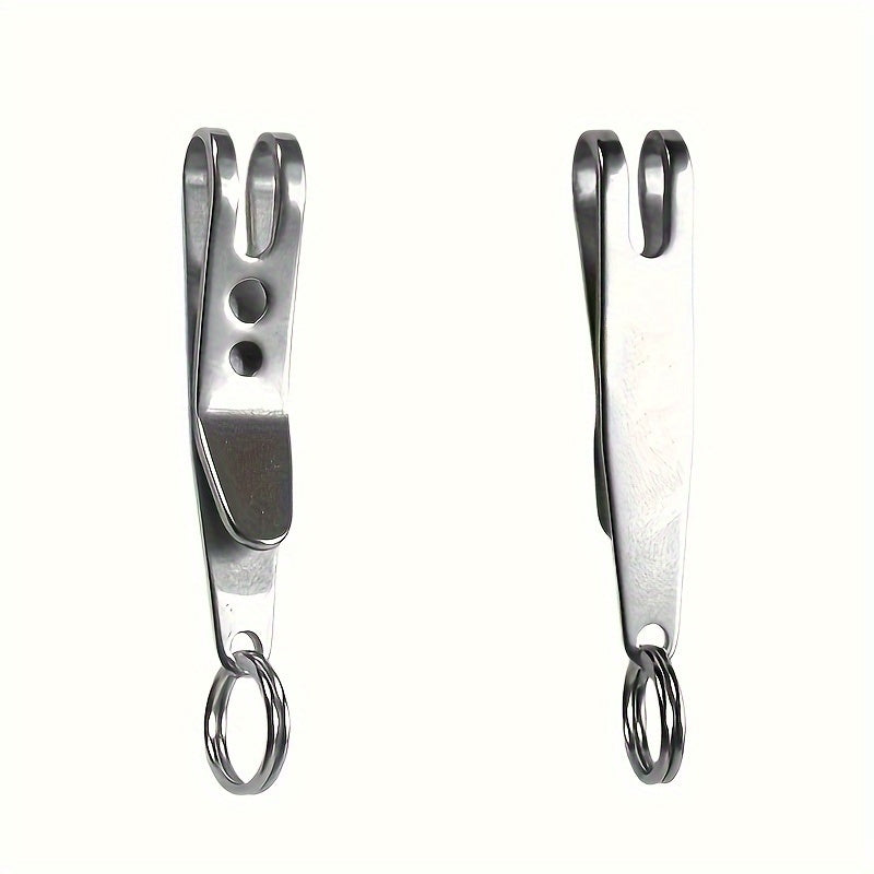 3pcs Stainless Steel Key Suspension Clip Holder with Keychain