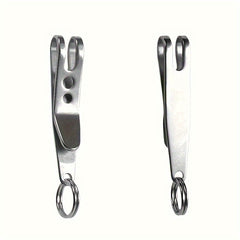 3pcs Stainless Steel Key Suspension Clip Holder with Keychain