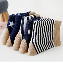 5 Pairs Baby Polka Dot Cotton Crew Socks for Girls and Boys