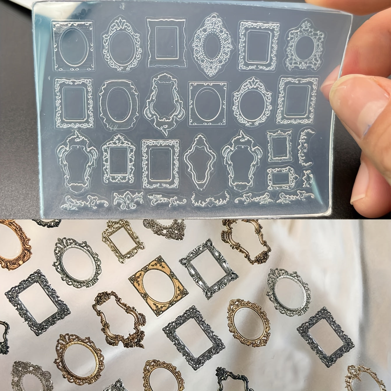 3D Boho Retro Frame Silicone Nail Art Mold DIY Templates