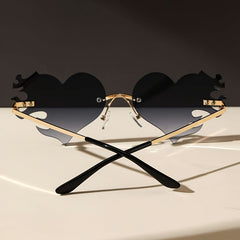Rimless Heart Flame Sunglasses