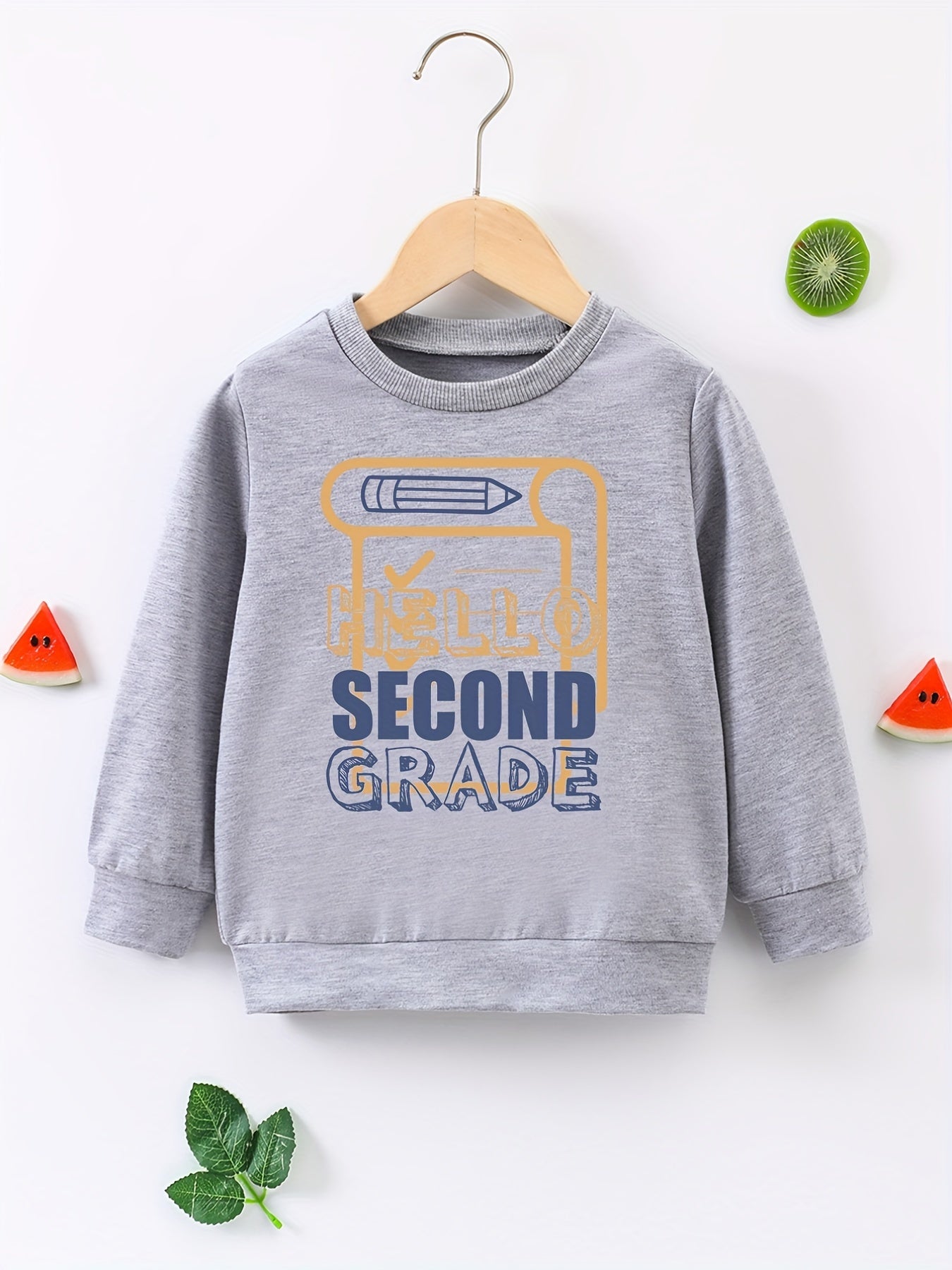 Kids Printed Casual Sweatshirt Long Sleeve Crew Neck Top