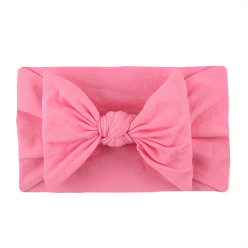Soft Nylon Elastic Bow Headband for Baby Girls