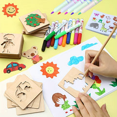 20pcs Wooden Drawing Template Set for Boys and Girls