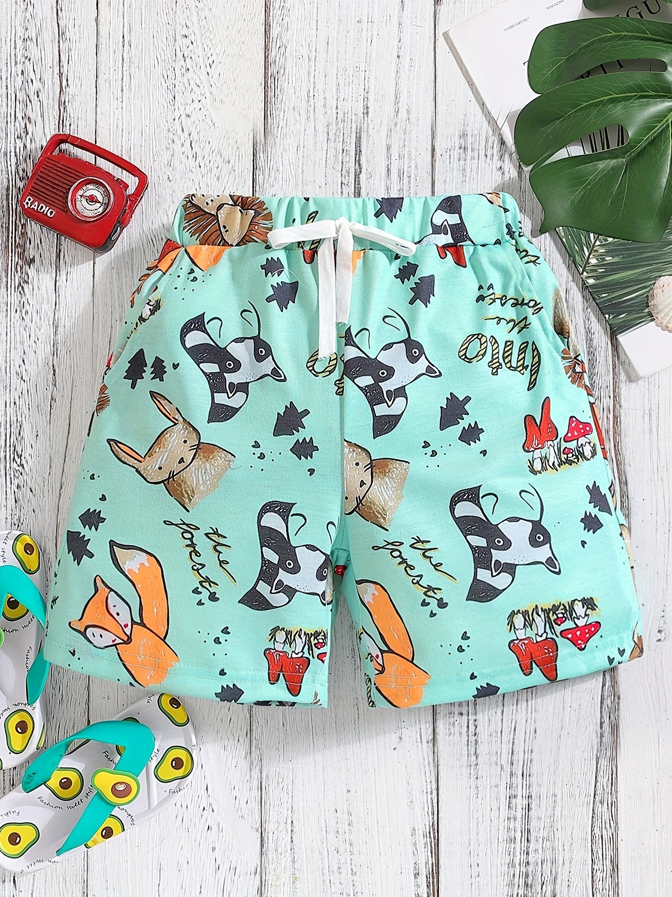 Boys Cartoon Animal Print Casual Shorts Kids Summer Clothes