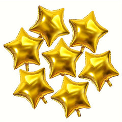 10pcs Star Shaped Foil Balloons for Christmas, Wedding, Birthday Decor
