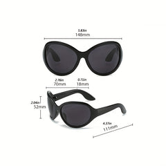 Y2K Wrap Around Sunglasses Oversized Hiphop Tinted Glasses UV400