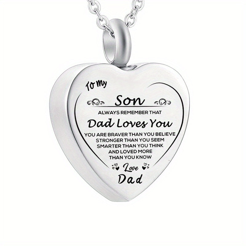 Heart Cremation Urn Necklace Stainless Steel Pendant Keepsake Gift
