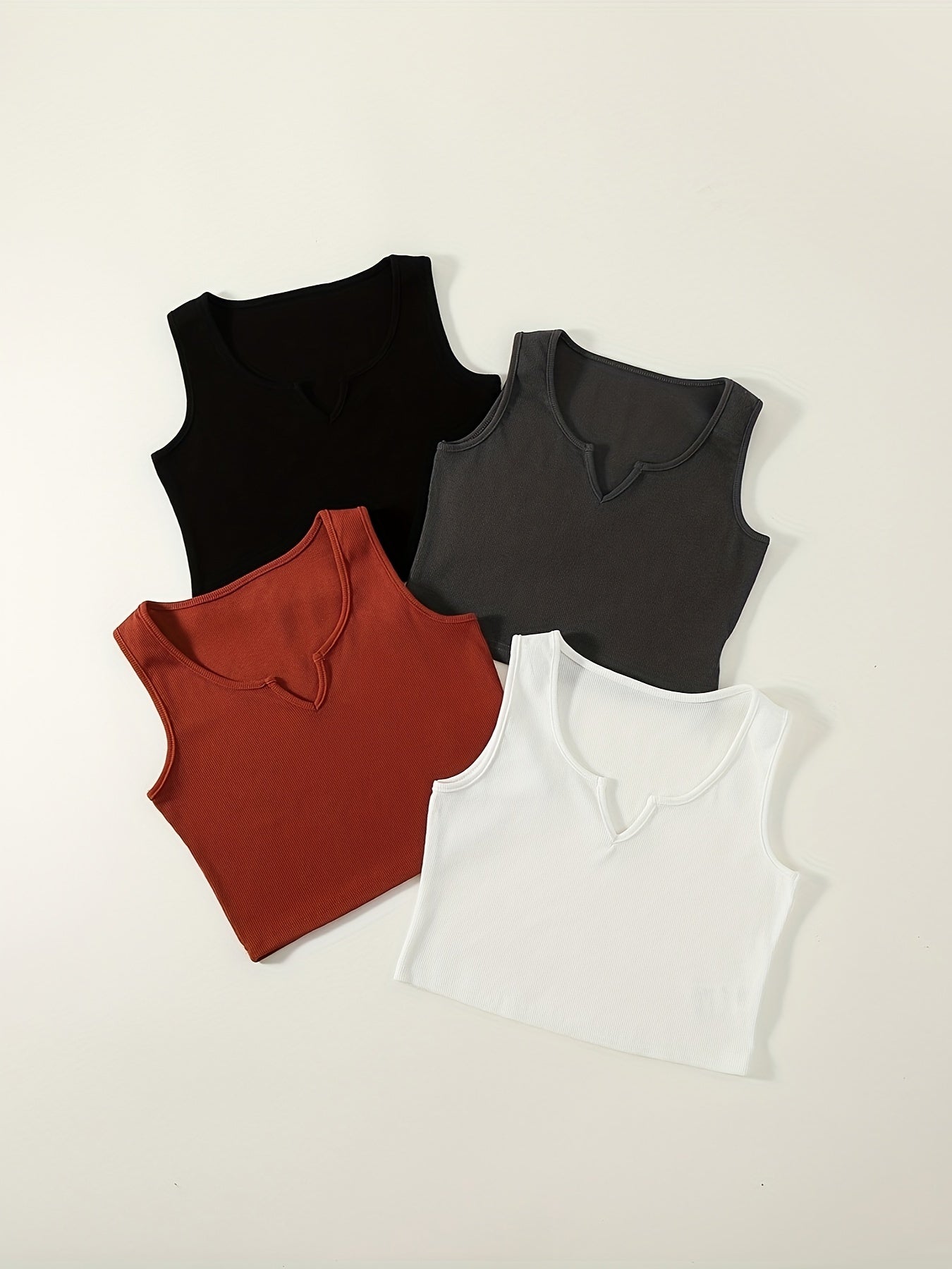 4 Pack Y2K Sleeveless Crop Tank Tops for Summer
