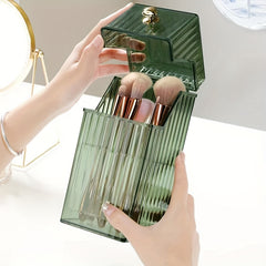 Clear Makeup Brush Storage Box Organizer Dust-proof with Lid