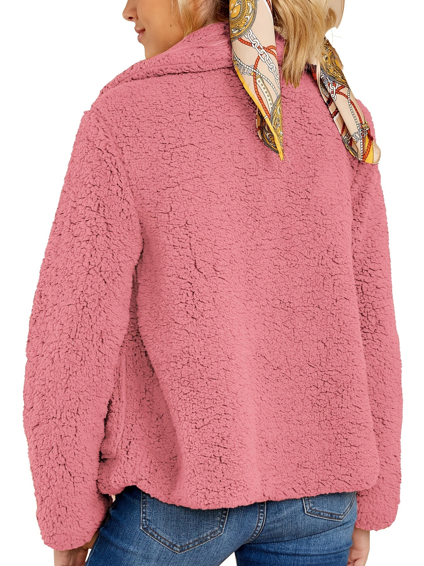 Women's Faux Fur Oversized Waterfall Collar Coat Casual Fuzzy Jacket