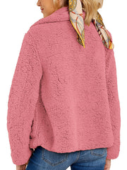 Women's Faux Fur Oversized Waterfall Collar Coat Casual Fuzzy Jacket