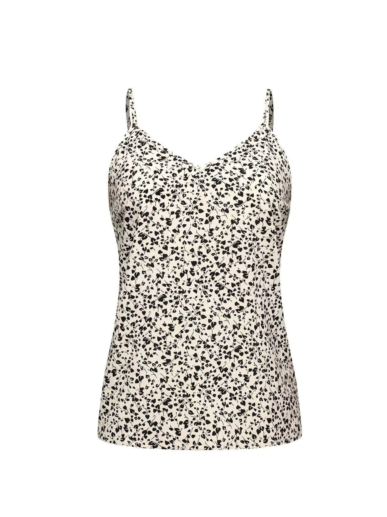 Floral Print V Neck Spaghetti Strap Top Sleeveless Cami