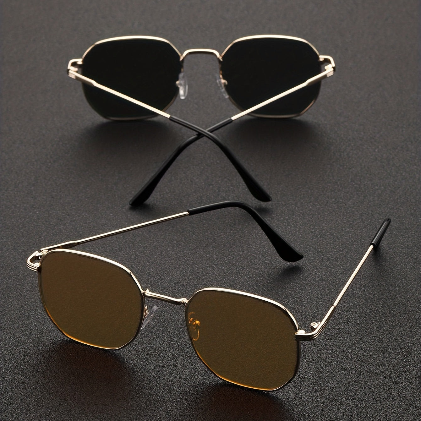 Metal Square Frame Cycling Sunglasses UV Protection