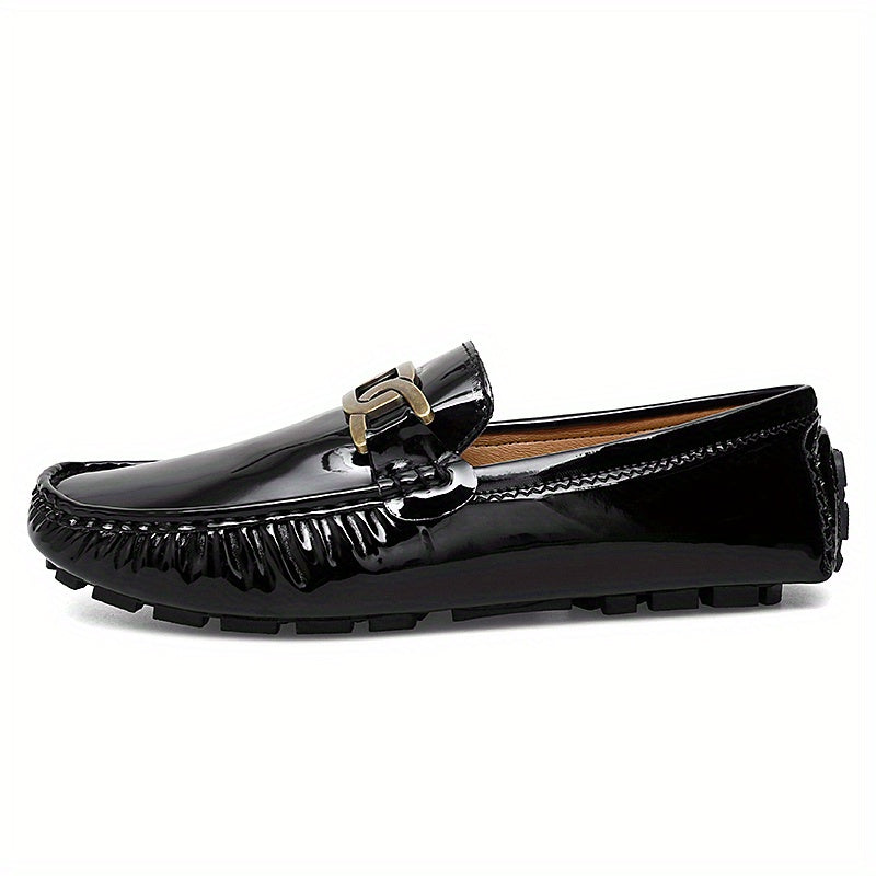 Men's Glossy Moccasin Loafer Shoes Non Slip Driving Shoes