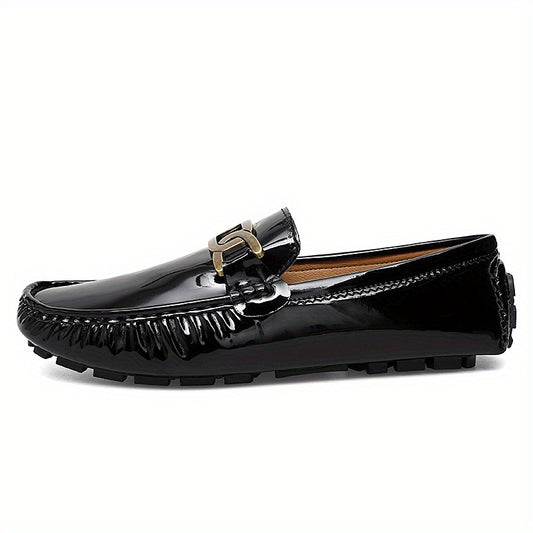 Men's Glossy Moccasin Loafer Shoes Non Slip Driving Shoes