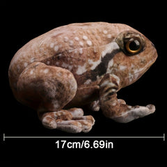 Realistic Plush Toad Soft Toy Brown & Frog Orange Eyes 6.69in