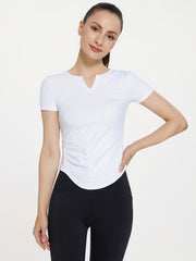 Women's V Neck Quick Dry T-shirt for Fitness and Yoga