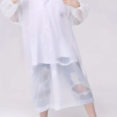 Kids Reusable Transparent Raincoat Button Front