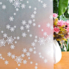 Christmas Snowflakes Window Film Non Adhesive Heat Control Frosted Glass