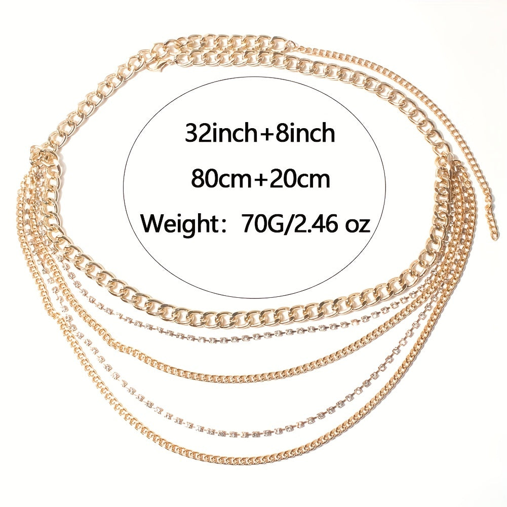 Punk Layer Waist Chain Golden Hip Hop Waistband Chain Belt Vintage Jewelry