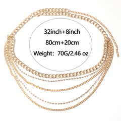 Punk Layer Waist Chain Golden Hip Hop Waistband Chain Belt Vintage Jewelry