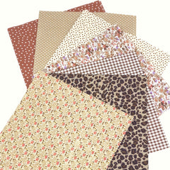 7pcs 49 78 49 Coffee Series Floral Cotton Fabric Quilting Patchwork Fabric