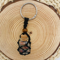 Small Natural Crystals Keychain Stones Bottle Pendant