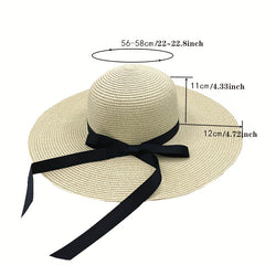 French Style Sun Hat Wide Brim Straw Beach Hats for Women
