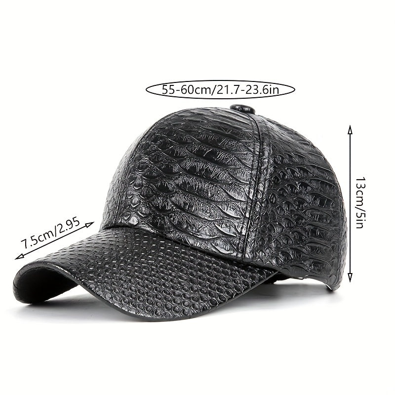 Crocodile Pattern PU Peaked Cap Street Hip Hop Sun Hat