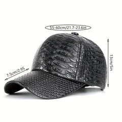 Crocodile Pattern PU Peaked Cap Street Hip Hop Sun Hat