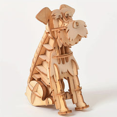 3D Wooden Puzzle Animal Pet Dog Model Toy DIY Handicraft Christmas Gift