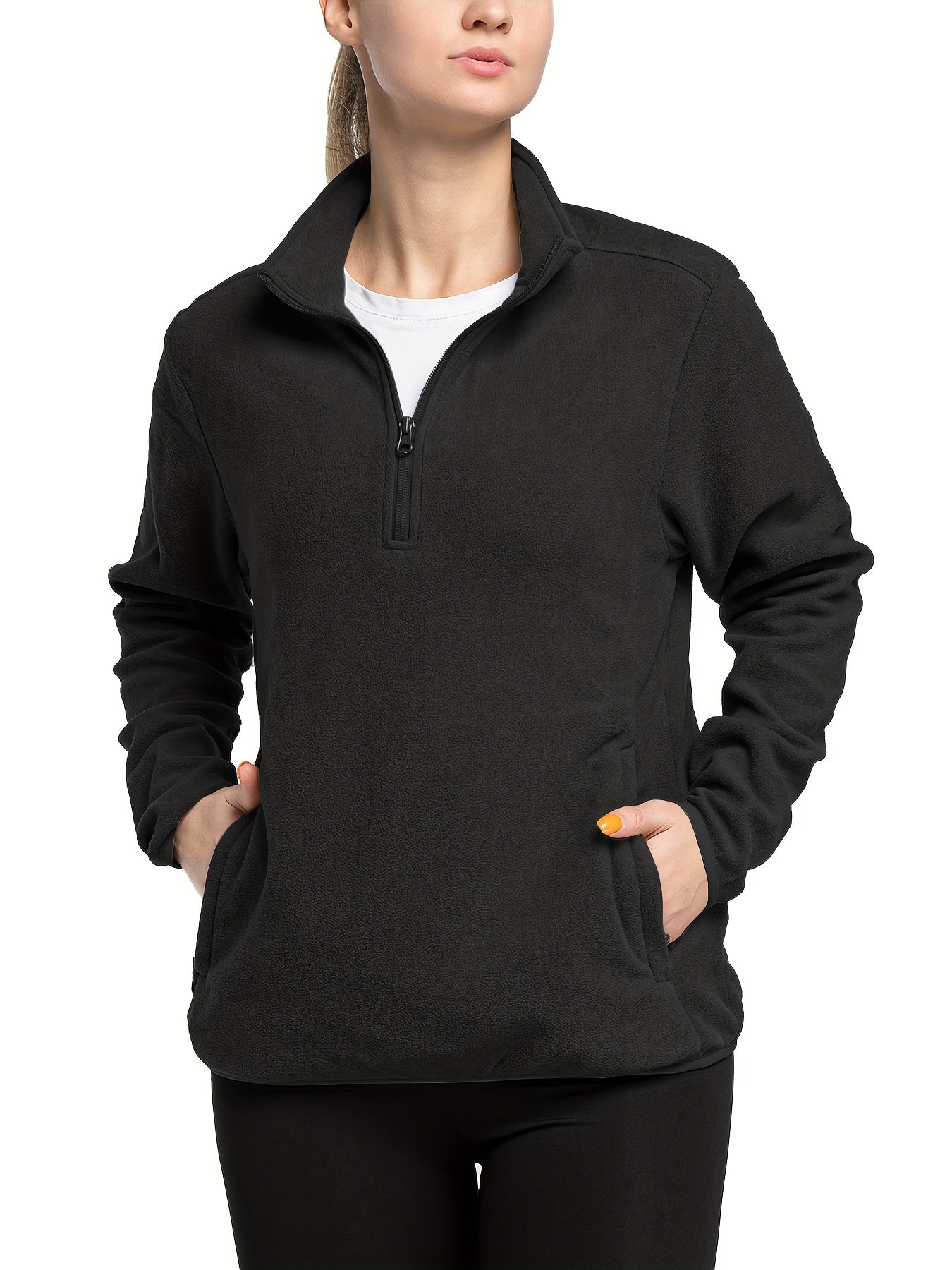 Women's Lightweight Polar Fleece Pullover Jacket Zip Top