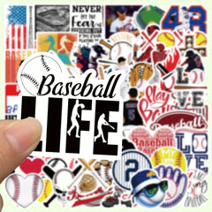 52pcs Baseball Stickers Mobile Phone Case Notebook Water Cup Decoration
