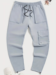 Men's Flap Pocket Trousers Loose Casual Outdoor Pants